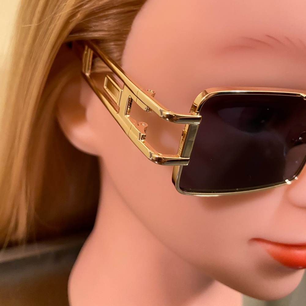 Black & Gold Super Epic Square Sunglasses